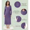 image:imageWiWi Nightgowns for Women Super Soft Sleepwear Long Sleeve V Neck Nightshirts Viscose from Bamboo Cooling Nightdress SXXLAlavender