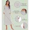 image:imageWiWi Nightgowns for Women Super Soft Sleepwear Long Sleeve V Neck Nightshirts Viscose from Bamboo Cooling Nightdress SXXLAlight Grey