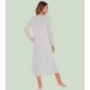 image:imageWiWi Nightgowns for Women Super Soft Sleepwear Long Sleeve V Neck Nightshirts Viscose from Bamboo Cooling Nightdress SXXLAlight Grey