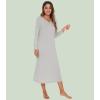 image:imageWiWi Nightgowns for Women Super Soft Sleepwear Long Sleeve V Neck Nightshirts Viscose from Bamboo Cooling Nightdress SXXLAlight Grey