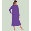 image:imageWiWi Nightgowns for Women Super Soft Sleepwear Long Sleeve V Neck Nightshirts Viscose from Bamboo Cooling Nightdress SXXLAlilac