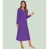 image:imageWiWi Nightgowns for Women Super Soft Sleepwear Long Sleeve V Neck Nightshirts Viscose from Bamboo Cooling Nightdress SXXLAlilac