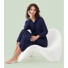 image:imageWiWi Nightgowns for Women Super Soft Sleepwear Long Sleeve V Neck Nightshirts Viscose from Bamboo Cooling Nightdress SXXLAnavy