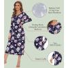 image:imageWiWi Nightgowns for Women Super Soft Sleepwear Long Sleeve V Neck Nightshirts Viscose from Bamboo Cooling Nightdress SXXLAnavyPeony