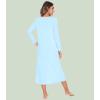 image:imageWiWi Nightgowns for Women Super Soft Sleepwear Long Sleeve V Neck Nightshirts Viscose from Bamboo Cooling Nightdress SXXLApale Blue