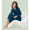 image:imageWiWi Nightgowns for Women Super Soft Sleepwear Long Sleeve V Neck Nightshirts Viscose from Bamboo Cooling Nightdress SXXLApeacock Blue
