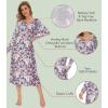 image:imageWiWi Nightgowns for Women Super Soft Sleepwear Long Sleeve V Neck Nightshirts Viscose from Bamboo Cooling Nightdress SXXLApurpleFloral