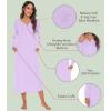 image:imageWiWi Nightgowns for Women Super Soft Sleepwear Long Sleeve V Neck Nightshirts Viscose from Bamboo Cooling Nightdress SXXLAtaro Purple