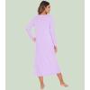 image:imageWiWi Nightgowns for Women Super Soft Sleepwear Long Sleeve V Neck Nightshirts Viscose from Bamboo Cooling Nightdress SXXLAtaro Purple