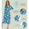 image:imageWiWi Nightgowns for Women Super Soft Sleepwear Long Sleeve V Neck Nightshirts Viscose from Bamboo Cooling Nightdress SXXLAteal BluePeony