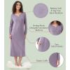 image:imageWiWi Nightgowns for Women Super Soft Sleepwear Long Sleeve V Neck Nightshirts Viscose from Bamboo Cooling Nightdress SXXLAviolet