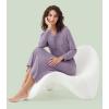 image:imageWiWi Nightgowns for Women Super Soft Sleepwear Long Sleeve V Neck Nightshirts Viscose from Bamboo Cooling Nightdress SXXLAviolet