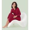 image:imageWiWi Nightgowns for Women Super Soft Sleepwear Long Sleeve V Neck Nightshirts Viscose from Bamboo Cooling Nightdress SXXLAwine Red