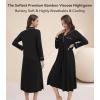 image:imageWiWi Nightgowns for Women Super Soft Sleepwear Long Sleeve V Neck Nightshirts Viscose from Bamboo Cooling Nightdress SXXLBblack