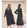image:imageWiWi Nightgowns for Women Super Soft Sleepwear Long Sleeve V Neck Nightshirts Viscose from Bamboo Cooling Nightdress SXXLBcharcoal Heather