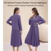 image:imageWiWi Nightgowns for Women Super Soft Sleepwear Long Sleeve V Neck Nightshirts Viscose from Bamboo Cooling Nightdress SXXLBlavender
