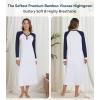 image:imageWiWi Nightgowns for Women Super Soft Sleepwear Long Sleeve V Neck Nightshirts Viscose from Bamboo Cooling Nightdress SXXLCash GreyNavy