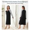 image:imageWiWi Nightgowns for Women Super Soft Sleepwear Long Sleeve V Neck Nightshirts Viscose from Bamboo Cooling Nightdress SXXLCblack