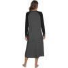 image:imageWiWi Nightgowns for Women Super Soft Sleepwear Long Sleeve V Neck Nightshirts Viscose from Bamboo Cooling Nightdress SXXLCcharcoal Heather