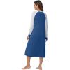 image:imageWiWi Nightgowns for Women Super Soft Sleepwear Long Sleeve V Neck Nightshirts Viscose from Bamboo Cooling Nightdress SXXLCprussian Blue