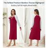 image:imageWiWi Nightgowns for Women Super Soft Sleepwear Long Sleeve V Neck Nightshirts Viscose from Bamboo Cooling Nightdress SXXLCwine Red