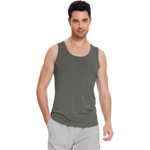 image:imageWiWi Viscose from Bamboo Mens Tank TShirt Soft Crewneck Undershirts Moisture Wicking Sleeveless Tanks Undershirt SXXLAcharcoal