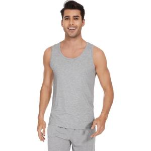 image:imageWiWi Viscose from Bamboo Mens Tank TShirt Soft Crewneck Undershirts Moisture Wicking Sleeveless Tanks Undershirt SXXLAlight Heather Grey