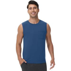 image:imageWiWi Viscose from Bamboo Mens Tank TShirt Soft Crewneck Undershirts Moisture Wicking Sleeveless Tanks Undershirt SXXLBprussian Blue