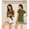 image:imageWiWi Viscose from Bamboo Pajamas Set for Women Super Soft Short Sleeve Cooling Summer Plus Size Pjs Sets Sleepwear S4XAarmy Green Flower