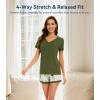 image:imageWiWi Viscose from Bamboo Pajamas Set for Women Super Soft Short Sleeve Cooling Summer Plus Size Pjs Sets Sleepwear S4XAarmy Green Flower