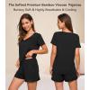 image:imageWiWi Viscose from Bamboo Pajamas Set for Women Super Soft Short Sleeve Cooling Summer Plus Size Pjs Sets Sleepwear S4XAblack