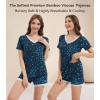 image:imageWiWi Viscose from Bamboo Pajamas Set for Women Super Soft Short Sleeve Cooling Summer Plus Size Pjs Sets Sleepwear S4XAblue Flowers