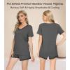 image:imageWiWi Viscose from Bamboo Pajamas Set for Women Super Soft Short Sleeve Cooling Summer Plus Size Pjs Sets Sleepwear S4XAcharcoal Heather