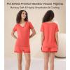 image:imageWiWi Viscose from Bamboo Pajamas Set for Women Super Soft Short Sleeve Cooling Summer Plus Size Pjs Sets Sleepwear S4XAcoral