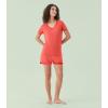 image:imageWiWi Viscose from Bamboo Pajamas Set for Women Super Soft Short Sleeve Cooling Summer Plus Size Pjs Sets Sleepwear S4XAcoral