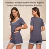 image:imageWiWi Viscose from Bamboo Pajamas Set for Women Super Soft Short Sleeve Cooling Summer Plus Size Pjs Sets Sleepwear S4XAdark Grey
