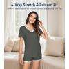image:imageWiWi Viscose from Bamboo Pajamas Set for Women Super Soft Short Sleeve Cooling Summer Plus Size Pjs Sets Sleepwear S4XAiron Grey