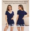 image:imageWiWi Viscose from Bamboo Pajamas Set for Women Super Soft Short Sleeve Cooling Summer Plus Size Pjs Sets Sleepwear S4XAnavy Floral