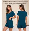 image:imageWiWi Viscose from Bamboo Pajamas Set for Women Super Soft Short Sleeve Cooling Summer Plus Size Pjs Sets Sleepwear S4XApeacock Blue