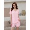image:imageWiWi Viscose from Bamboo Pajamas Set for Women Super Soft Short Sleeve Cooling Summer Plus Size Pjs Sets Sleepwear S4XApink