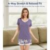 image:imageWiWi Viscose from Bamboo Pajamas Set for Women Super Soft Short Sleeve Cooling Summer Plus Size Pjs Sets Sleepwear S4XApurpleFloral