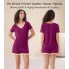image:imageWiWi Viscose from Bamboo Pajamas Set for Women Super Soft Short Sleeve Cooling Summer Plus Size Pjs Sets Sleepwear S4XApurplish Red