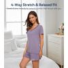 image:imageWiWi Viscose from Bamboo Pajamas Set for Women Super Soft Short Sleeve Cooling Summer Plus Size Pjs Sets Sleepwear S4XAviolet