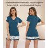 image:imageWiWi Viscose from Bamboo Pajamas Set for Women Super Soft Short Sleeve Cooling Summer Plus Size Pjs Sets Sleepwear S4XAwhiteGreen Dots