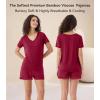image:imageWiWi Viscose from Bamboo Pajamas Set for Women Super Soft Short Sleeve Cooling Summer Plus Size Pjs Sets Sleepwear S4XAwine