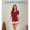 image:imageWiWi Viscose from Bamboo Pajamas Set for Women Super Soft Short Sleeve Cooling Summer Plus Size Pjs Sets Sleepwear S4XAwine Flower