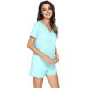 image:imageWiWi Viscose from Bamboo Pajamas Set for Women Super Soft Short Sleeve Cooling Summer Plus Size Pjs Sets Sleepwear S4XBaqua