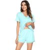 image:imageWiWi Viscose from Bamboo Pajamas Set for Women Super Soft Short Sleeve Cooling Summer Plus Size Pjs Sets Sleepwear S4XBaqua