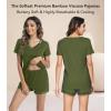image:imageWiWi Viscose from Bamboo Pajamas Set for Women Super Soft Short Sleeve Cooling Summer Plus Size Pjs Sets Sleepwear S4XBarmy Green