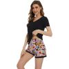 image:imageWiWi Viscose from Bamboo Pajamas Set for Women Super Soft Short Sleeve Cooling Summer Plus Size Pjs Sets Sleepwear S4XBblackcolorful Floral